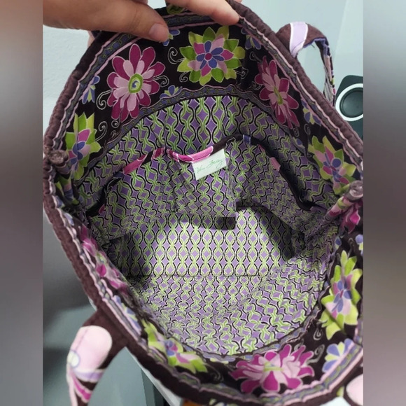 Vera Bradley Purple Punch Tote with Toggle Closure Bag - Picture 9 of 10